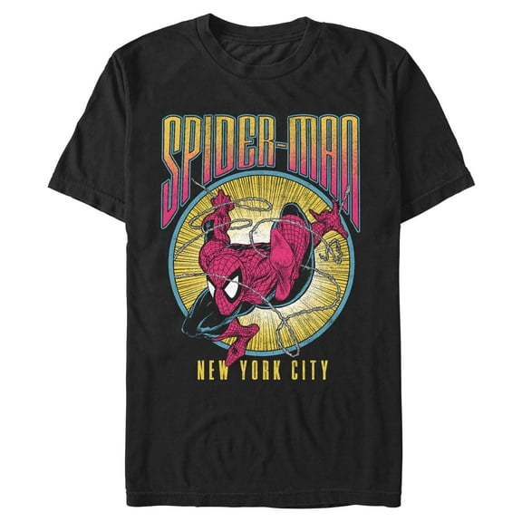 Men's Marvel: Spider-Man New Yor City Retro Hero  Graphic T-Shirt
