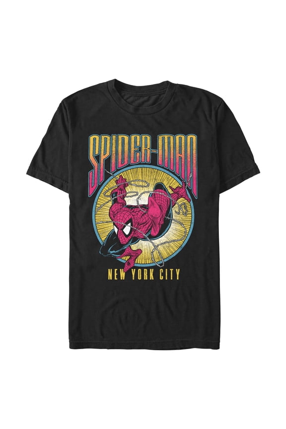 Men's Marvel: Spider-Man New Yor City Retro Hero Graphic T-Shirt