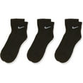 thumbnail image 1 of Nike Men's Athletic Everyday Plus Training Black Cushioned Dri-Fit Ankle Socks 3 Pack Medium M, 1 of 5
