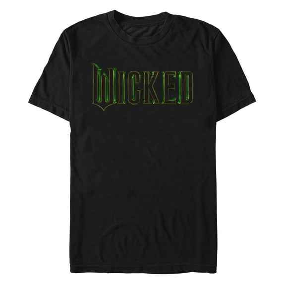 Wicked The Musical Men's Title Logo and Song Set List Movie Design Adult Short Sleeve T-Shirt