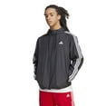 thumbnail image 1 of Men's adidas Essentials Woven 3-Stripes Windbreaker Color: Black Size: S, 1 of 4