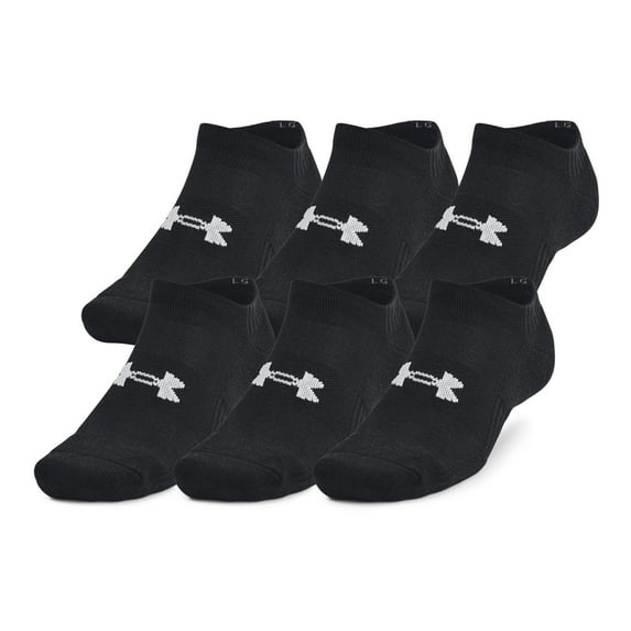 Men's Under Armour Training Cotton 6-Pack No Show Socks Color: Black Size: 13-16