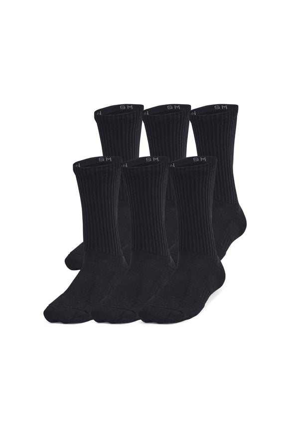 Men's Nike 6-pack Everyday Plus Cushion Crew Training Socks Color: Black White Size: SMALL