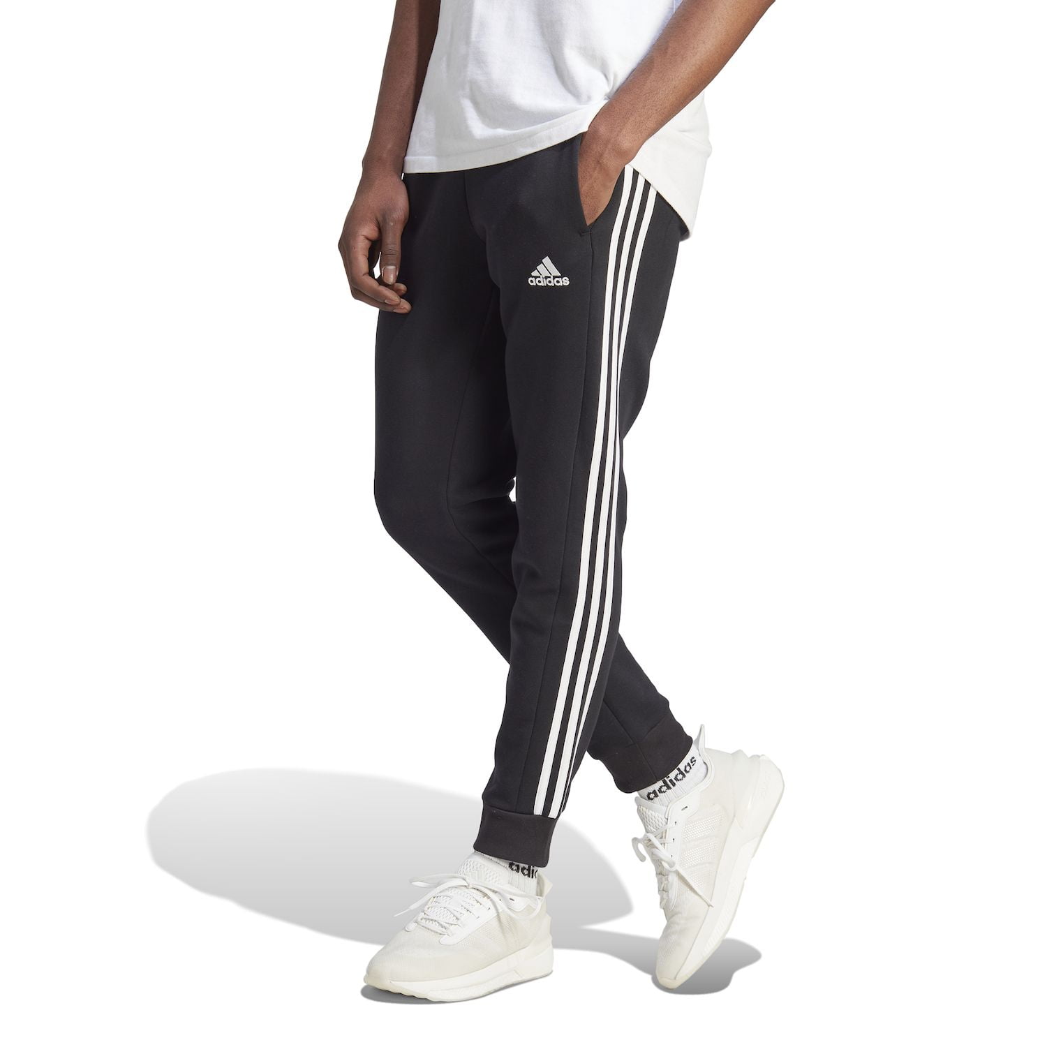 Men's adidas Essentials Fleece 3-Stripes Tapered Cuff Pants Color