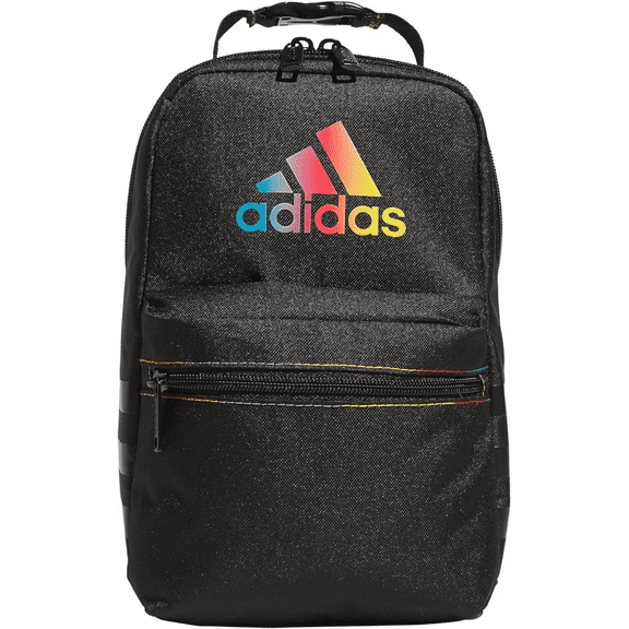 adidas Santiago Insulated Lunch Bag (6.5L) with Clip Lock Handle, Black Rainbow, One Size