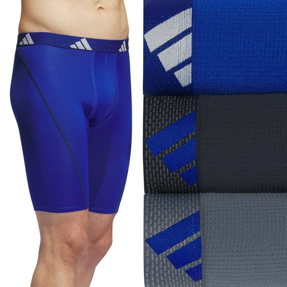 Men's adidas 3-pack Sport Performance Mesh Long-Leg Boxer Briefs Color: Blue Gray Size: XXL
