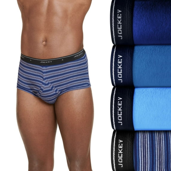 Men's Jockey® 4-pack Classic Knit Full-Rise Briefs Color: Blue Size: 34