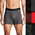 thumbnail image 1 of Men's Under Armour 3-pack Performance Cotton Stretch 6-in. Boxer Briefs Color: Castlerock Size: 4XL, 1 of 4