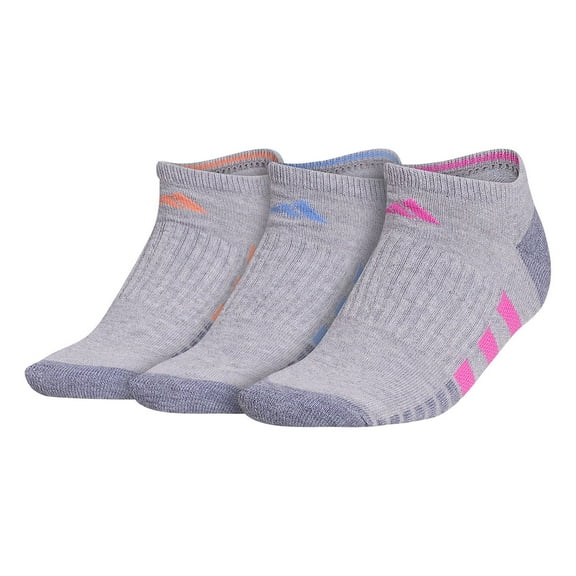 Women's adidas Cushioned 3.0 3-Pack No Show Socks Color: Cool Light Heather Size: 5-10