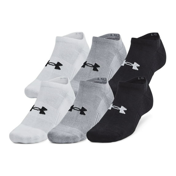 Men's Under Armour Training Cotton 6-Pack No Show Socks Color: Gray Multi Size: 13-16