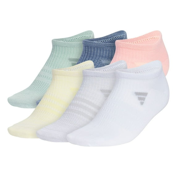 Women's adidas Superlite 3.0 6-Pack No Show Socks Color: Green Blue Pink Size: N/A