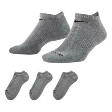 Men's Nike 3-pack Everyday Plus Cushion No Show Training Socks Color: Grey Size: 8-12