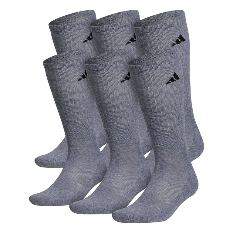 Adidas Men's 6-Pack Everyday Cushioned Crew Socks, Medium Gray