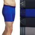thumbnail image 1 of Men's adidas 4-Pack Stretch Cotton Boxer Briefs Color: Navy Blue Grey Size: XXL, 1 of 4