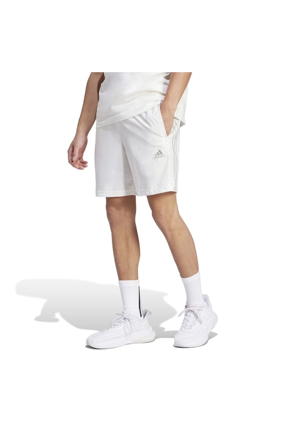Men's adidas AEROREADY Essentials 9" Chelsea 3-Stripe Shorts Color: Off White Size: M