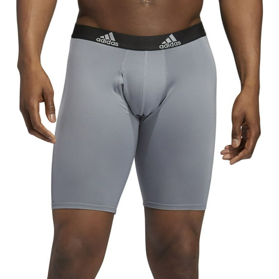 Men's adidas Performance 3-Pack Long Boxer Briefs Color: Onyx Gray Black Gray Size: XL
