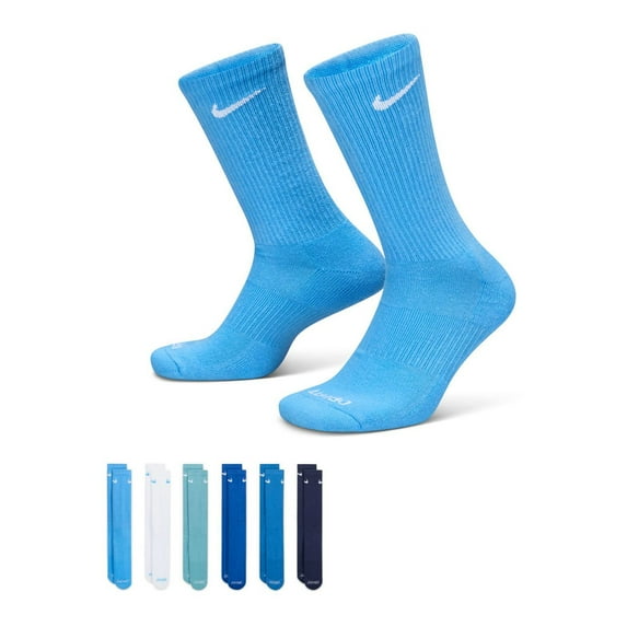 Men's Nike 6-pack Everyday Plus Cushion Crew Training Socks Color: Red White Blue Size: 8-12