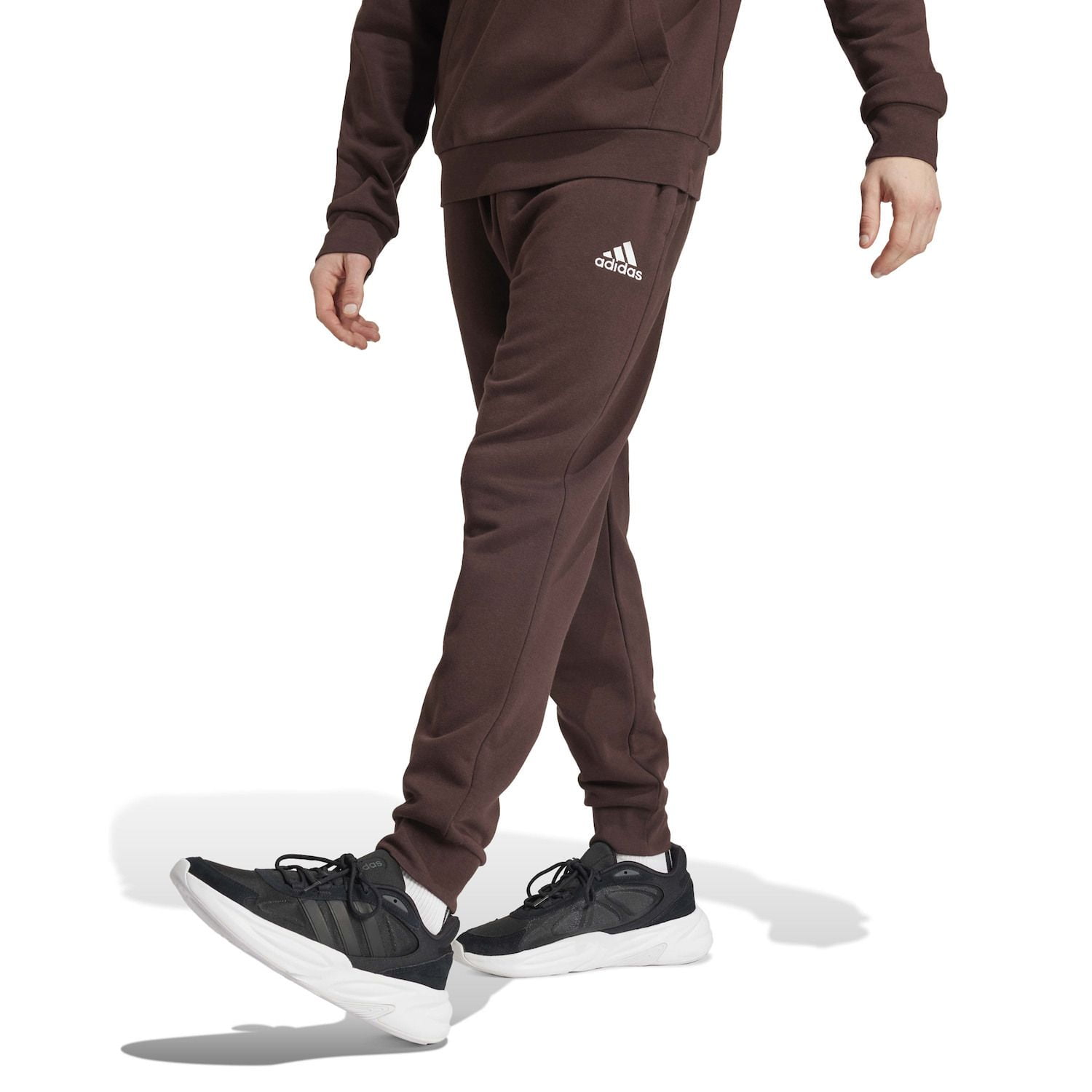 adidas Men's Essentials Fleece Regular Tapered Pants, Shadow Brown