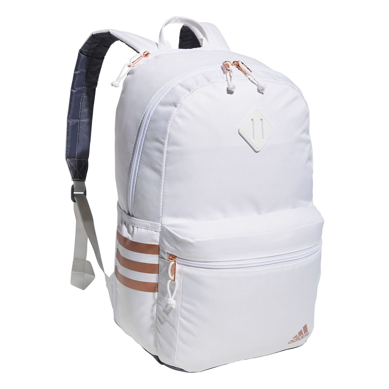 adidas classic 3s backpack mauve Striker 3 Zippered valuables pocket to hold your phone and small stuff Classic 3 Bar Logo Backpack
