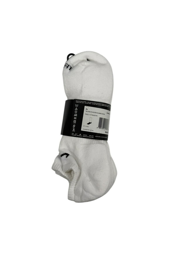 Men's Nike 3-pack Everyday Plus Cushion No-Show Training Socks Color: White Size: 12-15