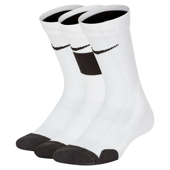 Kids Nike 3-Pack Elite Dri-FIT Basketball Crew Socks Color: White Size: SMALL