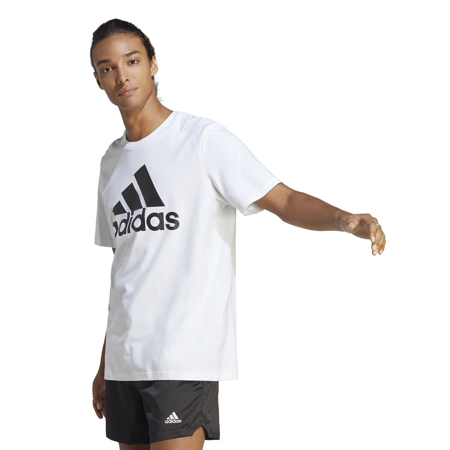 Big & Tall adidas Essentials Big Logo Single Jersey Tee Color: White Size: L TALL