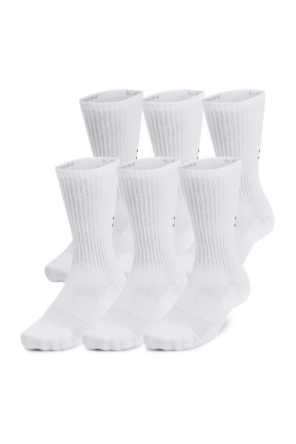Men's Under Armour Training Cotton 6-Pack Crew Socks Color: White Size: 9-13