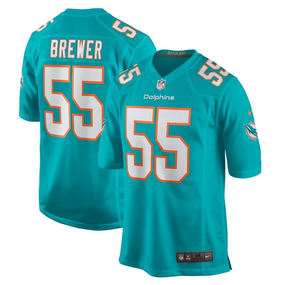 Men's Nike Aaron Brewer  Aqua Miami Dolphins  Game Jersey