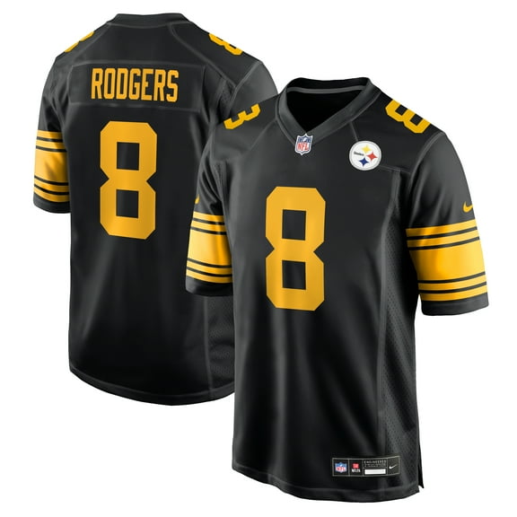 Men's Nike Aaron Rodgers Black Pittsburgh Steelers Alternate Game Jersey