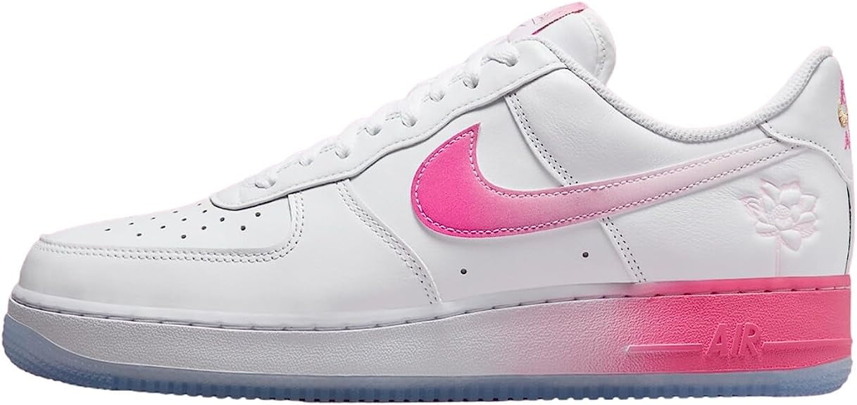 Men s Nike Air Force 1 07 PRM White Lotus Pink Yellow Gold FD0778 100 10 Walmart