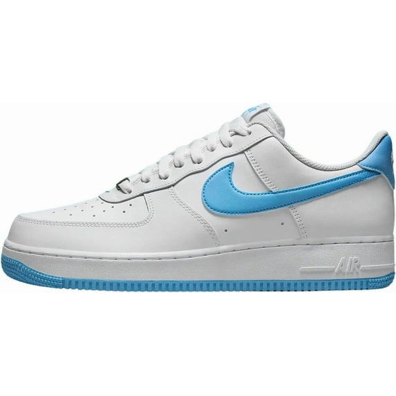 Men's Nike Air Force 1 '07 White/Aquarius Blue-White (FQ4296 100) - 10.5