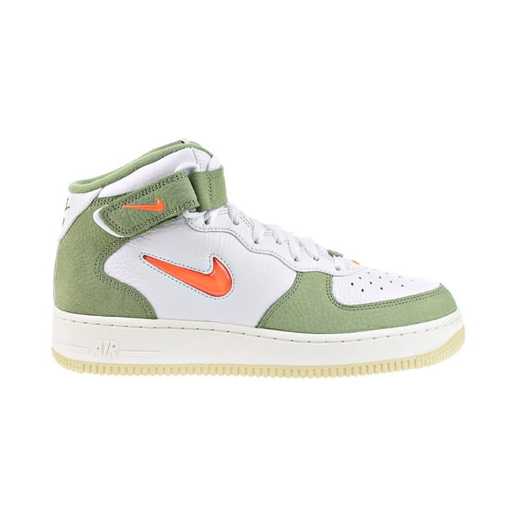 Men's Nike Air Force 1 Mid QS White/Total Orange-Oil Green (DQ3505 100) - 7