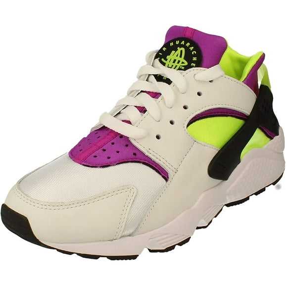 Men's Nike Air Huarache White/Neon Yellow-Magenta (DD1068 104) - 9