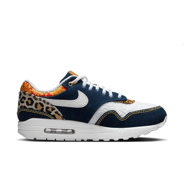 Men s Nike Air Max 1 PRM Denim Leopard Med Blue White FJ4452 432 9.5 Walmart