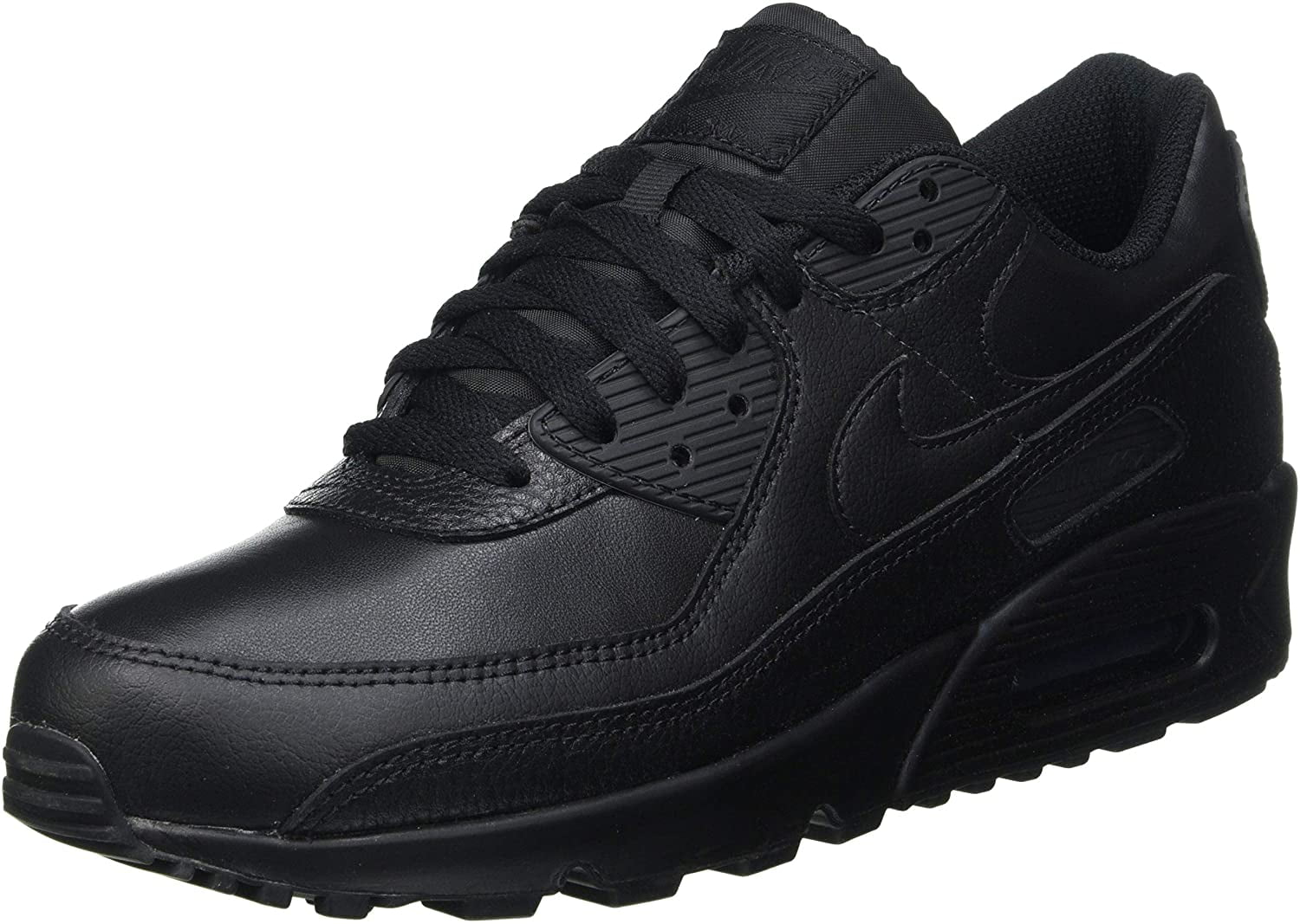 fritaget Kondensere Årligt Men's Nike Air Max 90 LTR "Leather Triple Black" Black/Black-Black (CZ5594  001) - 12 - Walmart.com
