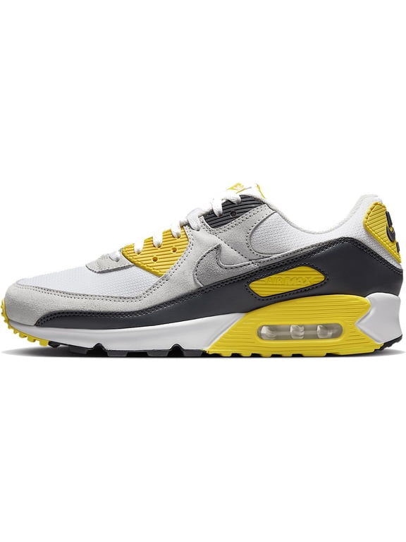 Men's Nike Air Max 90 White/LT Smoke Grey-Lightening (DM0029 111) - 8