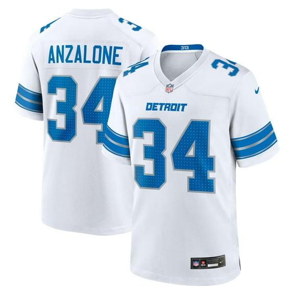 Men's Nike Alex Anzalone White Detroit Lions White Game Jersey