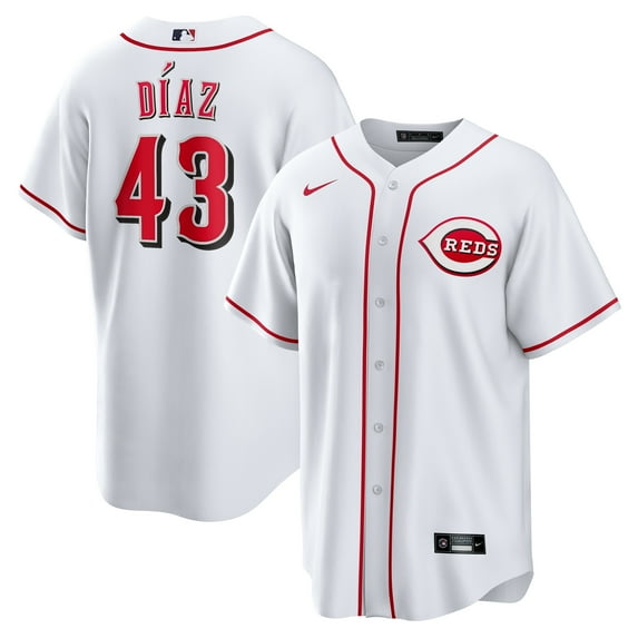 Men's Nike Alexis Diaz White Cincinnati Reds Home Replica Jersey
