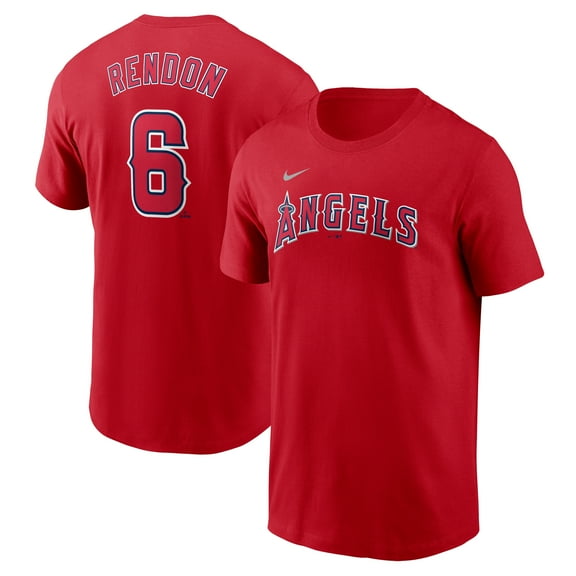 Men's Nike Anthony Rendon Red Los Angeles Angels Fuse Name & Number T-Shirt