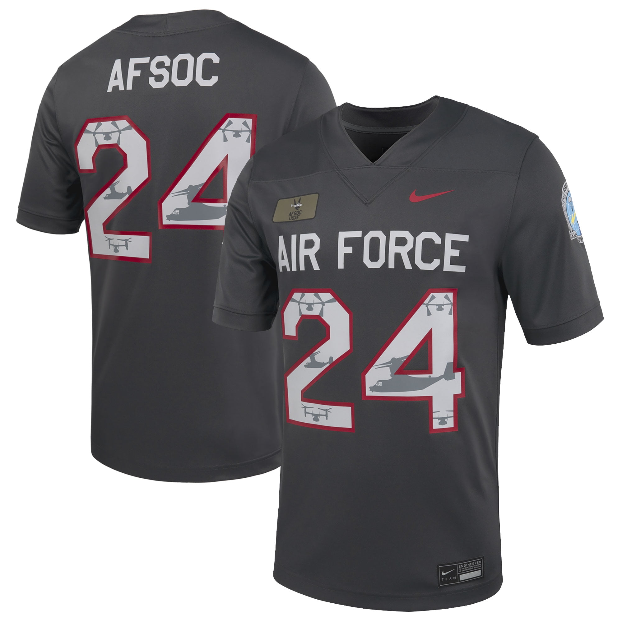 Men s Nike Anthracite Air Force Falcons Special Operations Command Alternate Game Jersey Walmart