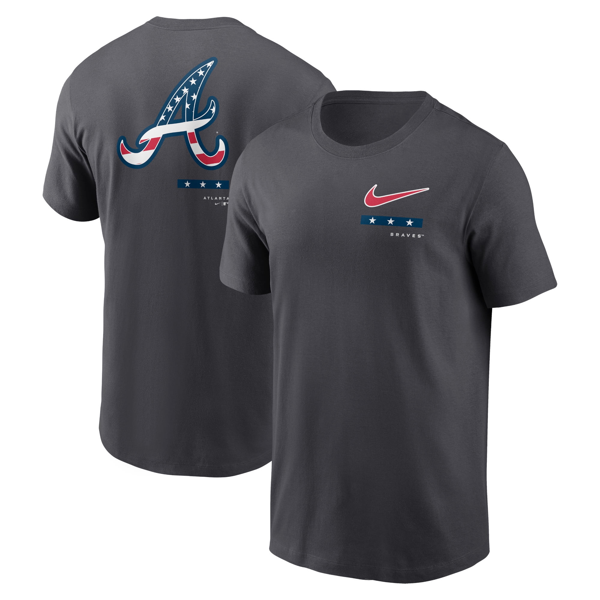 Men's Nike Anthracite Atlanta Braves Americana T-Shirt - Walmart.com