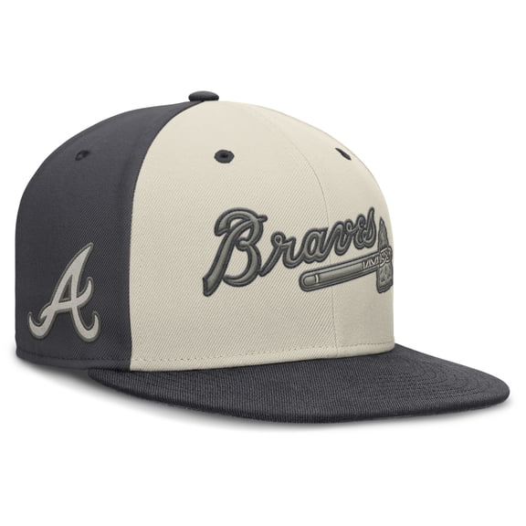 Men's Nike Cream Atlanta Braves Dri-FIT True Fitted Hat