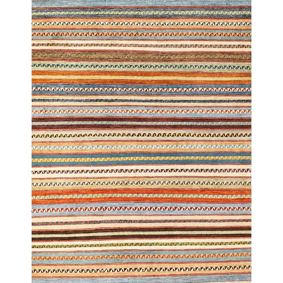 Ahgly Company Machine Washable Indoor Rectangle Abstract Chestnut Red Area Rugs, 2' x 5'