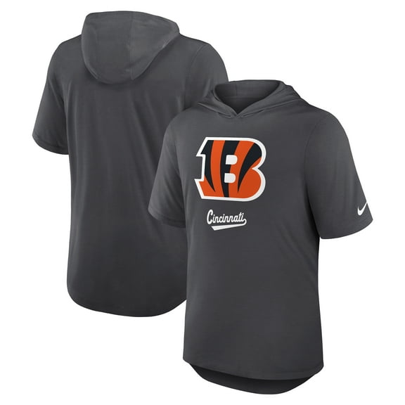 Men's Nike Anthracite Cincinnati Bengals Tri-Blend Performance Hoodie T-Shirt