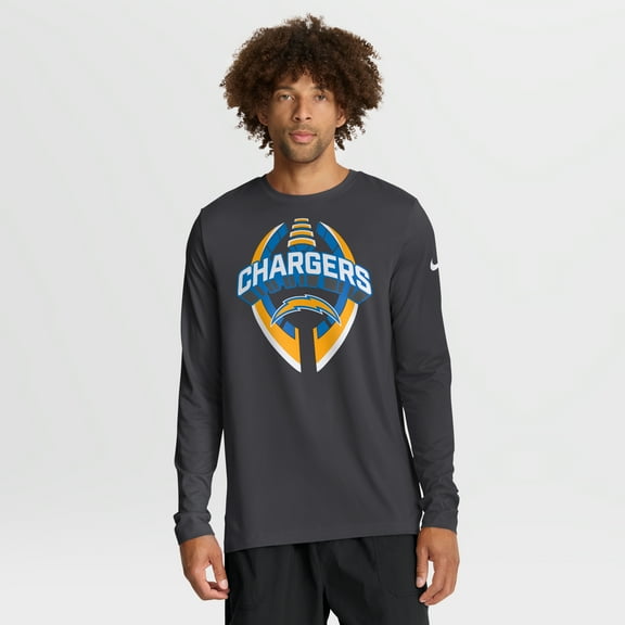 Men's Nike Anthracite Los Angeles Chargers Primetime Legend Icon Performance Long Sleeve T-Shirt