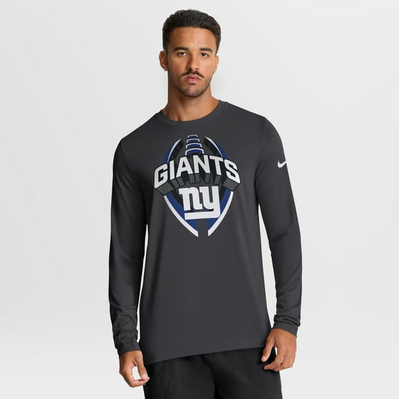 Men's Nike Anthracite New York Giants Primetime Legend Icon Performance Long Sleeve T-Shirt