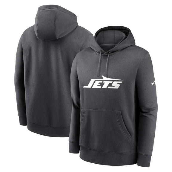 Men's Nike Anthracite New York Jets Primetime-Club Logo Hoodie