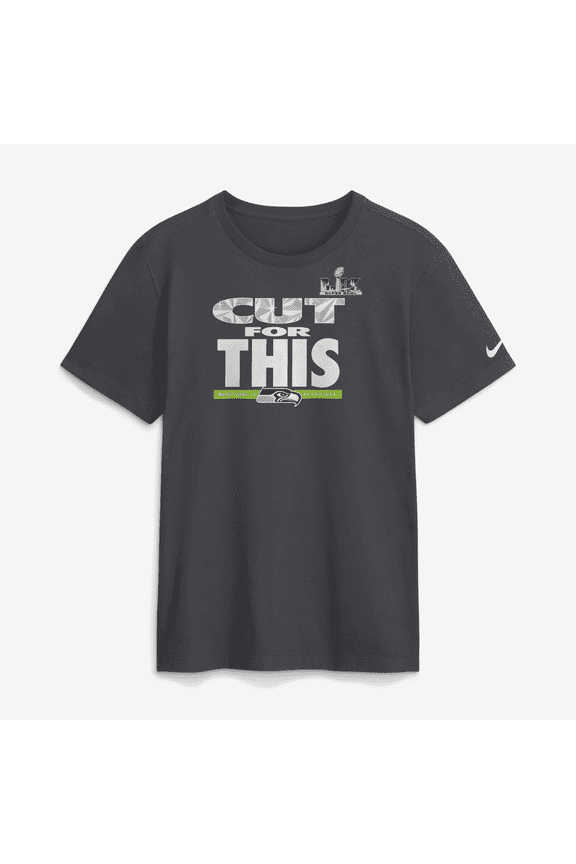 Men's Nike Anthracite Seattle Seahawks Super Bowl LX Champions Pickoff Move Parade T-Shirt