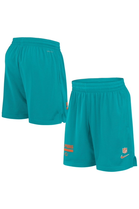 Men's Nike Aqua Miami Dolphins 2024 Sideline Performance Mesh Shorts