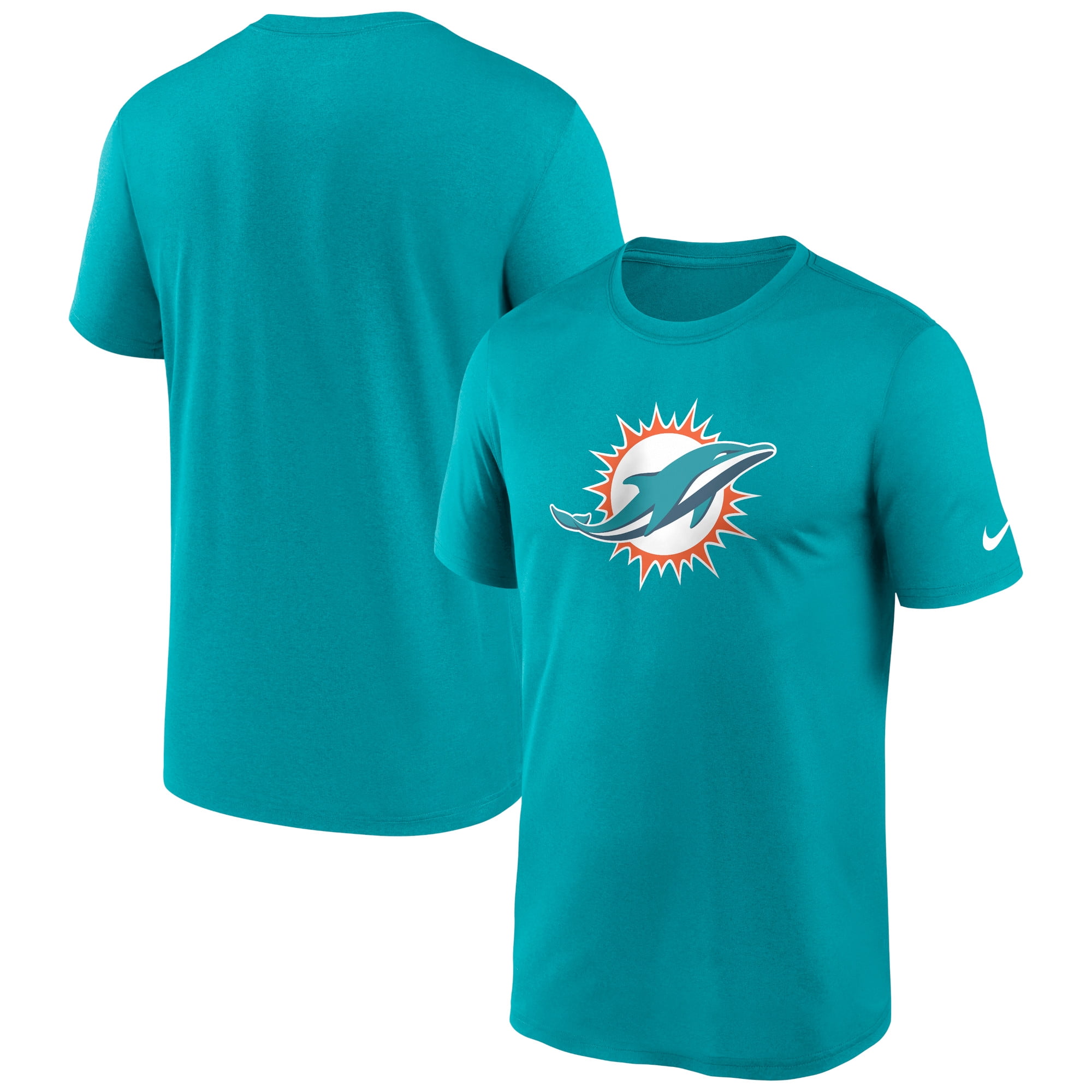 Men's Nike Aqua Miami Dolphins Legend Logo Performance T-Shirt ...